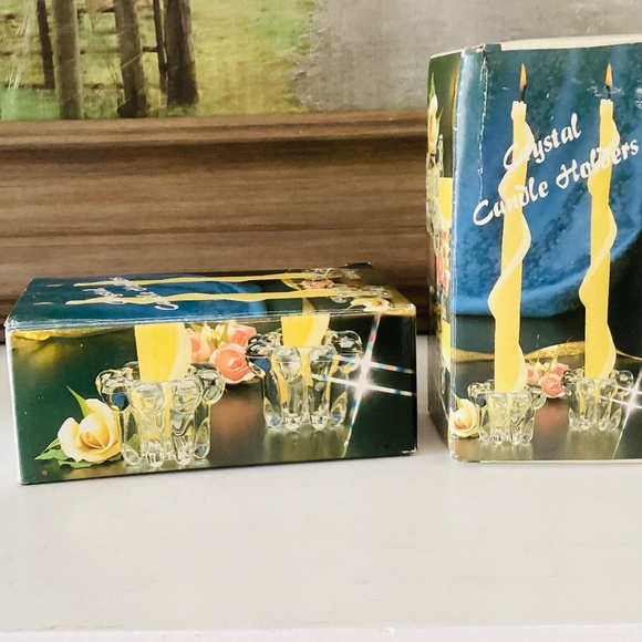 2 Sets Vintage Crystal Candle Holders Robert Alan Candle Company Original Boxes - Picture 11 of 12